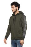 Alan Jones Clothing Men's Taped Cotton Hooded Regular Fit Sweatshirt (Ss19-P11_Olive_Small)