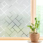 Coavas Window Privacy Film: Non-Adhesive Privacy Window Film Frosted Glass Window Film Sun Blocking Window Film Heat Control UV Blocking for Home Office, 23.6 x 78.7 Inch