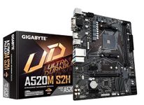 Gigabyte A520M S2H Motherboard - Supports AMD Ryzen 5000 Series AM4 CPUs, 4+3 Phases Pure Digital VRM, up to 5100MHz DDR4 (OC), PCIe 3.0 x4 M.2, GbE LAN, USB 3.2 Gen 1