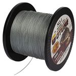 Goture Super Strength Braided Fishing Line - Abrasion Resistant - No Stretch & Low Memory - Thin Diameter - Braided Line, Grey, 4Strand-547Yds-16LB-0.14mm