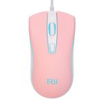 Rii RM105 Wired Mouse,Colorful RGB Backlit Mice,Comfortable Grip Ergonomic Optical,USB Wired Mice for PC,Computer (Pink)