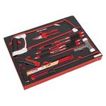 Sealey Tbtp06Eu Tool Tray with Hacksaw, Hammers & Punches 13Pc