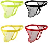 Casey Kevin Sexy Men's Thong Underwear 4 Pack G-String Bulge Pouch Male Underpants,B1-ck2142-multicolor(4-pack),M