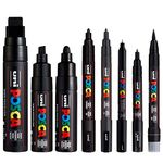 Posca White - Full Set of 8 Pens (PC-17K, PC-8K, PC-7M, PC-5M, PC-3M, PC-1M, PC-1MR, PCF-350)