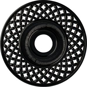 Ekena Millwork CM22RBBPS Robin Ceiling Medallion, 22 1/4" OD x 4 3/4" ID x 1 1/4" P (Fits Canopies up to 6 1/4"), Hand-Painted Black Pearl