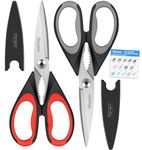 iBayam 2-Pack Kitchen Shears - Heavy Duty Meat Scissors, Dishwasher Safe Cooking Scissors, Multipurpose Stainless Steel Sharp Utility Food Shears for Chicken, Poultry, Fish, Herbs