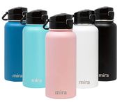 MIRA 32 oz Stainless Steel Water Bottle - Hydro Vacuum Insulated Metal Thermo Flask Keeps Cold for 24 Hours, Hot for 12 Hours - BPA-Free One Touch Spout Lid Cap - Rose Pink