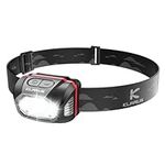 klarus HM1 Head Torch Rechargeable USB C, Led Super Bright Headlamp, Headtorch 440 Lumens 70 Hours Max Runtime, 1800mAh Battery IPX6 Waterproof for Running, Camping, Hiking, Hunting (Red)