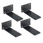 Mooche 4PCS Black Shelf Brackets, Floating Shelf Brackets 5inch/12.7cm, Heavy Duty Metal L Brackets for Shelves Support Wall Hanging