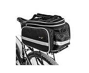 Disconano Waterproof Multi Function Excursion Cycling Bicycle Bike Rear Seat Trunk Bag Carrying Luggage Package Rack Pannier with Rainproof Cover (Black)