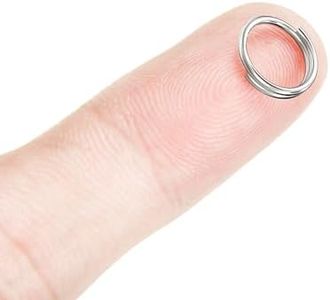 HOLAILS 100PCS Small Key Rings Stainless Steel Split Rings mini Metal Ring Functions on connectors for or Jewelry Making and Keychain Rings(0.39 inch, Silver)
