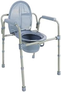 PEPE - Sedia Comoda WC per Anziani, Sedia con Buco WC, Sostegno WC per Adulti, Sedia WC per Disabili, WC Portatile per Anziani, Comoda per Adulti, Sedia per Urinare Regolabile in Altezz Grigio