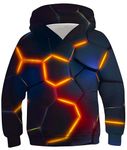 3D Hoodies for Boys Novelty Navy Blue Pullover Sweater Size 8 9 10 11 12 Kids Fun Soft Lightweight School Hoodys Sweatshirts Big Girls Fissure Graphics Tops Comfy Jersey Coat