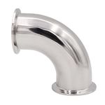 DERNORD Elbow 90 Degree Sanitary Pipe Fitting SS304 Tri Clamp (2" Tube OD)