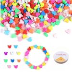 NUOBISHI 500 Pcs Mouse Head Polymer Clay Beads Bulk, Charms for Crafts with Elastic String for Jewelry Making Bracelet Necklace Craft Decor DIY Crafts