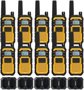 Retevis RB48 Heavy Duty Waterproof Walkie Talkies, Long Range Rechargeable Two Way Radios, Advanced Triple Proof, Vibration Reminder, for Warehousing Construction Contractor(10 Pack)