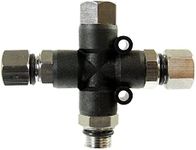 Master Airbrush Brand 3 Way Airbrush Air Hose Splitter Manifold with 1/8" BSP Fittings; 2 Male Air Outlets and 1 Female Air Inlet