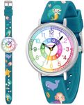 Time Teacher Kids Watch for Children Girls Boys,Cartoon Waterproof Analog Watches for Girls Ages 3-12,Toddler First Watch with Quartz Movement,Educational Teaching Watch Gifts with Easy To Read Dial
