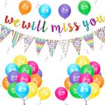 We Will Miss You Banner Decorations Multicolor Good Luck Banner Triangle Banner Party Decorations Colorful Good Luck Balloons Retirement Graduation Going Away Farewell Leaving Party Decorations