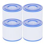 AQUALTRA Hot Tub Filters, Type VI Spa Filters, Inflatable Hot Tub Filters Cartridge Compatible with Bestway, Lay-Z Spa, Intex, Coleman SaluSpa 90352E 58323E 58323 58324 90427E 4.2 x 3.1 Inches 4 Pack