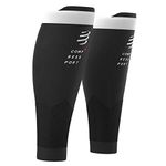 COMPRESSPORT Calf Compression Sleeve – R2V2 – Muscle Protection, Performance and Recovery for Sports – Ultralight and Anti-Fatigue – Running, Cycling, Trail and Triathlon, Black