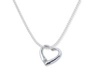 Heather Needham Sterling Silver Floating Heart Necklace on 16"/41cm silver chain - HEART SIZE: 10mm SOLID SILVER - NOT PLATED. Gift Boxed 8029/16