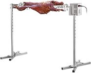 VBENLEM 46'' Electric BBQ Rotisserie Grill Kit，Max Capacity 90 LB ,Automatic 32W Motor and Height Adjustable Stainless Steel Roaster Stand for Pig Rotisserie Hog Lamb Outdoor Party Campfire Barbecue