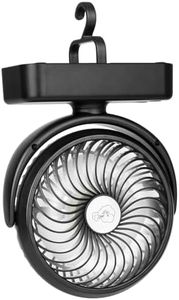 Portable Camping Fan with LED Lantern- 40H Work Time Rechargeable Battery Operated Fan with Hanging Hook for Tent Car RV Hurricane Emergency Outages Survival Kit