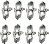 Chain Link Fence Panel Clamps - Dog Kennel Clamps: for 1-5/8" Chain Link Fence Pipe Panel Frames. for Dog kennels/Dog Runs, or Temporary Chain Link Fence. Saddle Clamps (8 Set)