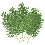 Bacucine 6pcs Artificial Italian Ruscus Greenery Stems Faux Greenery Branches Artificial Green Leaf Garland Vines Faux Stem for vase DIY Bridal Bouquets Wedding Floral Party Centerpieces