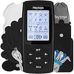 Maytoyo TENS EMS Unit 28 Mode 40 Intensity Muscle Stimulator for Pain Relief Therapy, Dual Channel Rechargeable TENS Machine