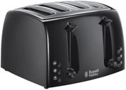 Russell Hobbs Textures 4 Slice Toaster (Extra Wide Slots, 6 Browning Levels, Frozen, Cancel & reheat Function with Indicator Lights, Removable Crumb Tray, 850W, Black matt & high Gloss Finish) 21651