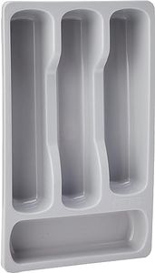 Curver 228006 - Bandeja para Cubiertos (tamaño pequeño, plástico, 33 x 20 x 6 cm), Color Gris
