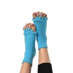 DIRTS Original Foot Alignment 5-Toe Separator Orthopedic Cotton Socks for Women & Men – Bunion Corrector & Plantar Fasciitis Support (Blue, M)