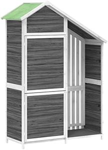 vidaXL Garden Tool Shed Grey 120x53.5x170 cm Solid Wood Pine