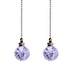 Crystal Ice Crack Ball Blind Cord Chandelier Handle Pull Chain Extension with Connector for Ceiling Light Fan Chain with Purple Color(Pack of 2)