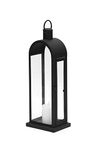 Amazon Brand – Umi Elegant Black Texture Finished Candle Lantern - Stylish Home Decor and Ambient Lighting (20x15x55 CM)