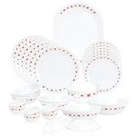 Corelle Crown Glass 30Pcs Dinner Set, Multicolor