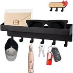 Key Holder for Wall,Key Hooks for Wall Decorative,Mail Organizer and Key Holder with Tray,Key Rack Wall Mounted with 6Hooks for Hallway,Entryway,Kitchen,Bathroom,Key Hanger with 2 Installation Ways