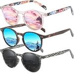 Vintage Round Sunglasses Mens Womens Polarised for Driving Fishing Summer Travel Holidays Retro Classic Sun Glasses