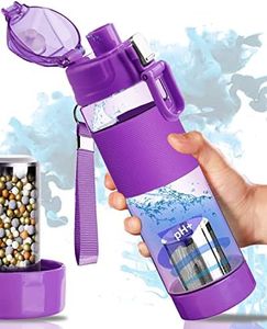 Filterelated Quickly Alkaline Water Bottle 22oz Minerals Filtered Water Bottle Reduce ORP Ph Water Filter Bottle Alkaline 9.5,One Key to Open Portable Alkaline Water Filter Bottle for Sports,Camping