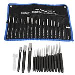 Mechanics Punch and Chisel Set, 16 Pieces Heavy Duty Anti-Rust Mechanics Punches and Chisel Set Pin Centre Taper Cold Gauge for Bolting, Carving, Masonry, Metal Punching and Riveting