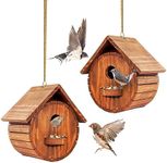 MIXUMON Set of 2 Bird Houses for Ou