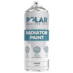 Polar Radiator Spray Paint - 400ml, White - 3-in-1 Primer, Under- & Topcoat - Heat Resistant up to 170°C - For Radiators, Hot Pipes & Towel Rails - Satin Finish