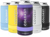 The Coldest Can Cooler -Double Wall Insulated For Slim Cans, Beer Cans, Bottles, 12 oz, (Astro Purple, Slim Can 12 oz)