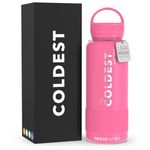 The Coldest Water Bottle Wide Mouth 32 oz Vacuum Insulated Stainless Steel Hydro Travel Mug - Ice Cold Up to 36 Hrs/Hot 13 Hrs Double Walled Flask - with Strong Cap (Flamingo Pink, 32 oz)