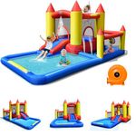 BOUNTECH Inflatable Water Bounce House, Giant Waterslide Park for Kids Backyard Fun Wet and Dry w/480W Blower, Splash Pool, Blow up Water Slides Inflatables for Kids and Adults Outdoor Party Gifts