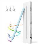 MoKo iPad Pencil 2nd Generation with Magnetic Wireless Charging,Apple Pencil 2nd Generation,Stylus Pen for iPad Pro 12.9 in 6/5/4th,iPad Pro 11 in 4/3,iPad Air 5/4,iPad Mini 6th,Tilt & Palm,Blue