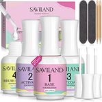 SAVILAND Dip Powder Liquid Set 4x20ML: 11pcs Ultimate Nail Dip System Essentials Liquid Large Capacity Dip Powder Base Activator Top Coat Saver Dip Powder Nail Kit No Need Curing for Nail Dip User