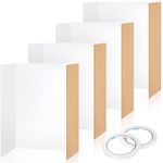 Mauproy 4 Pack Trifold Poster Boards, 24 x 16 Inches Small Tri-Fold Presentation Boards, Foldable Corrugated Display Boards with Double Sided Tapes for School Projects, Science Fair